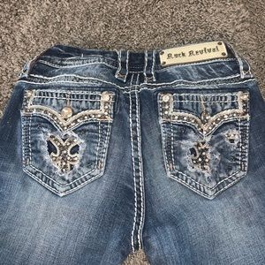 Slightly Distressed Rock Revival jeans size 28